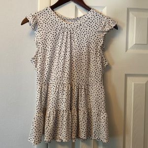 Monteau Los Angeles size small polkadot peplum tank: Size S